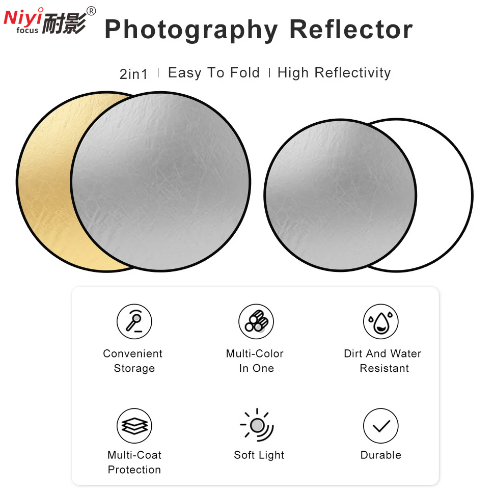 2in1 Round Portable Reflector  - Photography Lighting Handheld ulasan dan harga