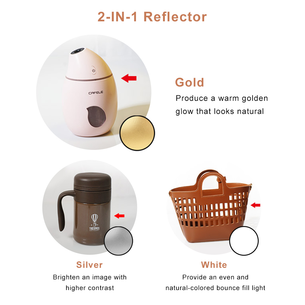 2in1 Round Portable Reflector  - Photography Lighting Handheld ulasan dan harga